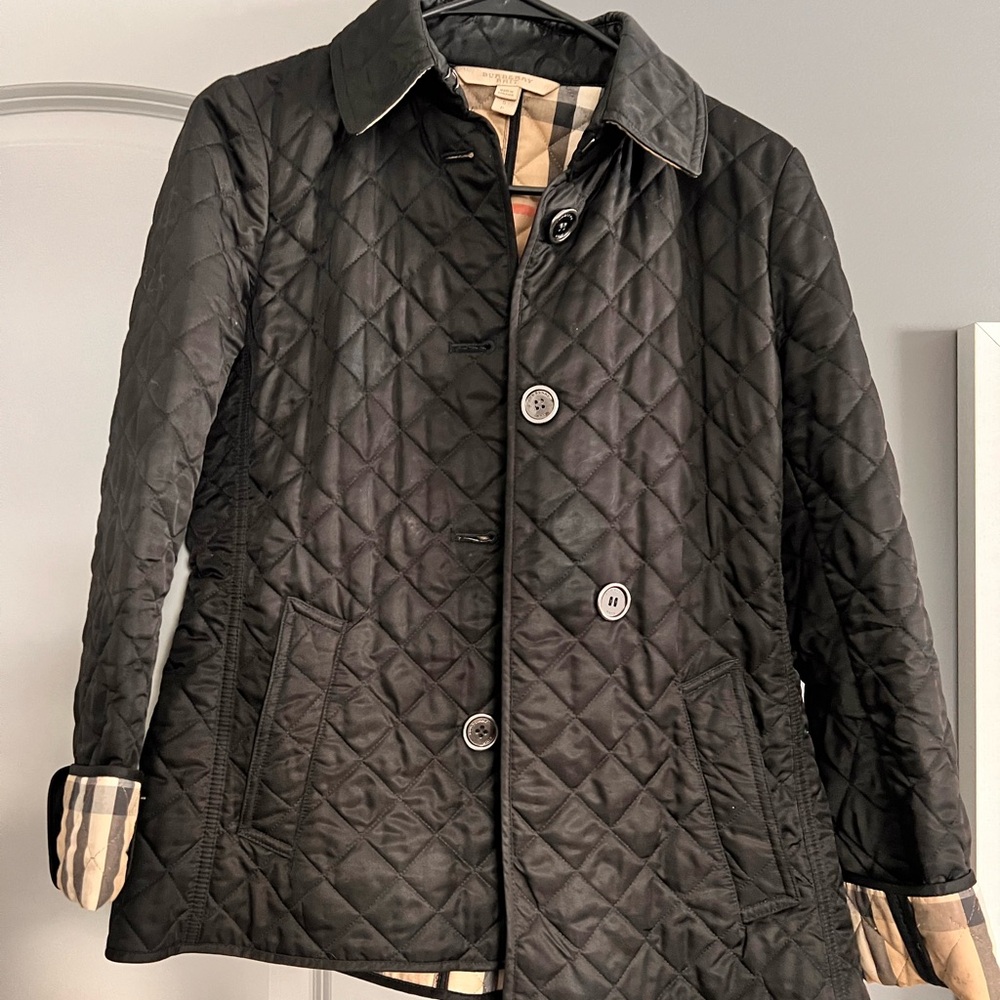 Burberry Black Quilted Trench Coat